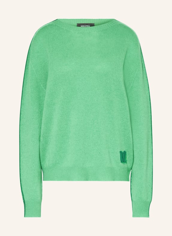 DSQUARED2 Oversized sweater with cashmere LIGHT GREEN/ GREEN