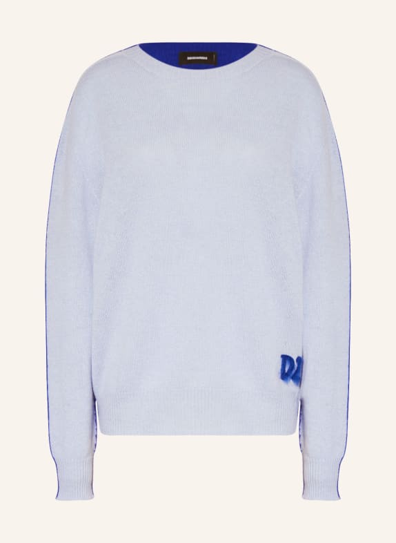 DSQUARED2 Oversized sweater with cashmere LIGHT BLUE/ BLUE