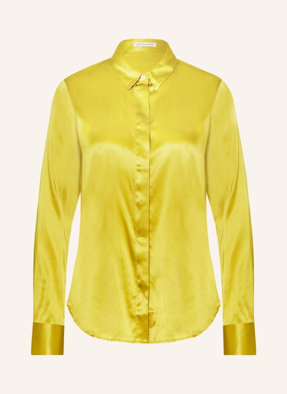 MRS & HUGS Shirt blouse in silk DARK YELLOW