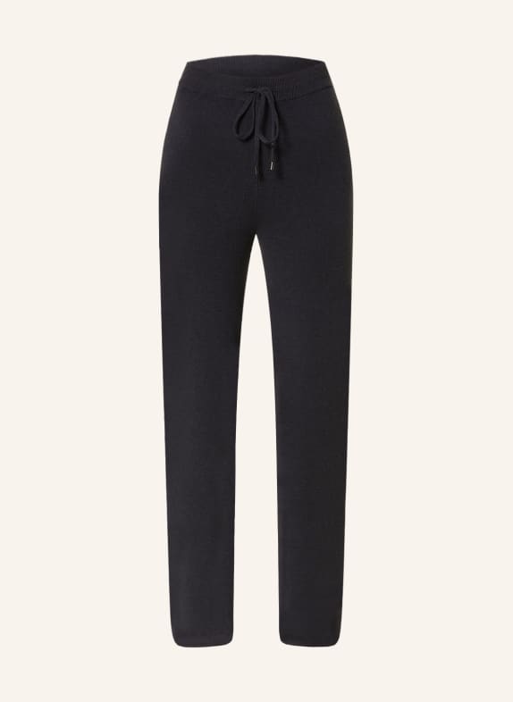 PESERICO Knit trousers in jogger style with decorative beads DARK BLUE