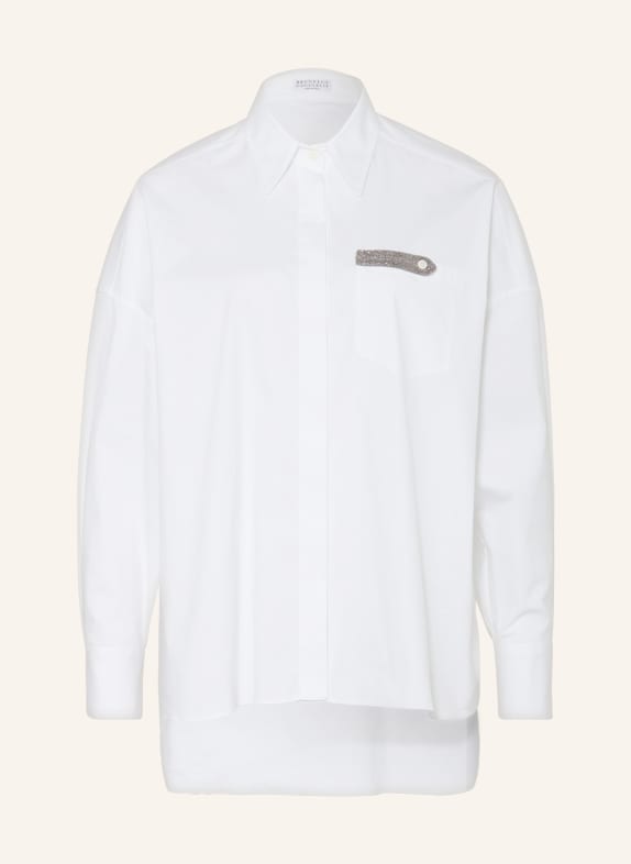 BRUNELLO CUCINELLI Shirt blouse with decorative gems WHITE