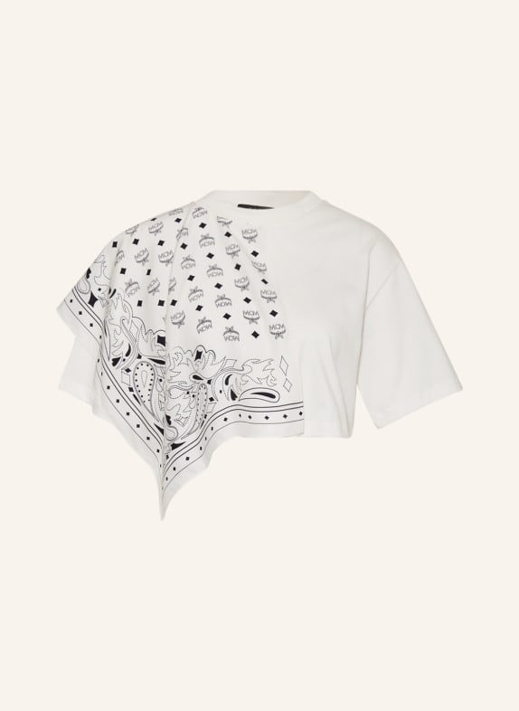 MCM Cropped shirt in mixed materials with silk WHITE