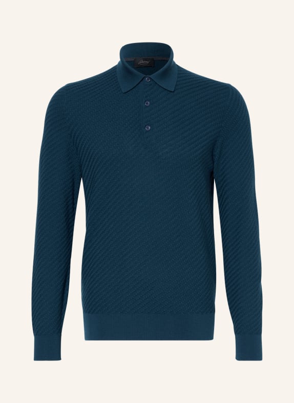 Brioni Strick-Poloshirt aus Cashmere PETROL