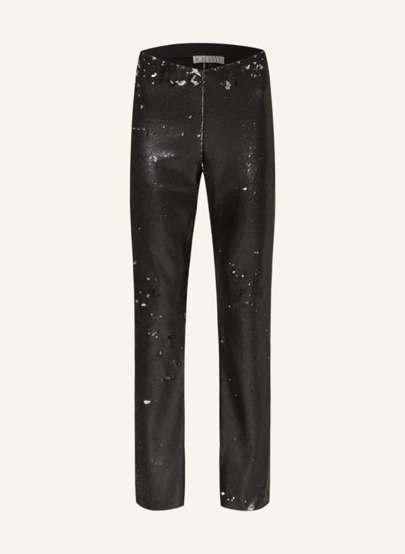 10DAYS Trousers with sequins BLACK