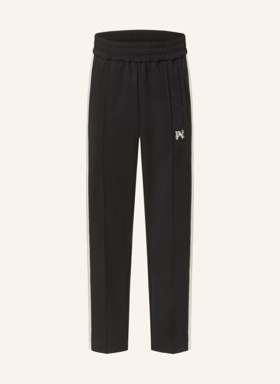Palm Angels Pants in jogger style with tuxedo stripes BLACK/ CREAM