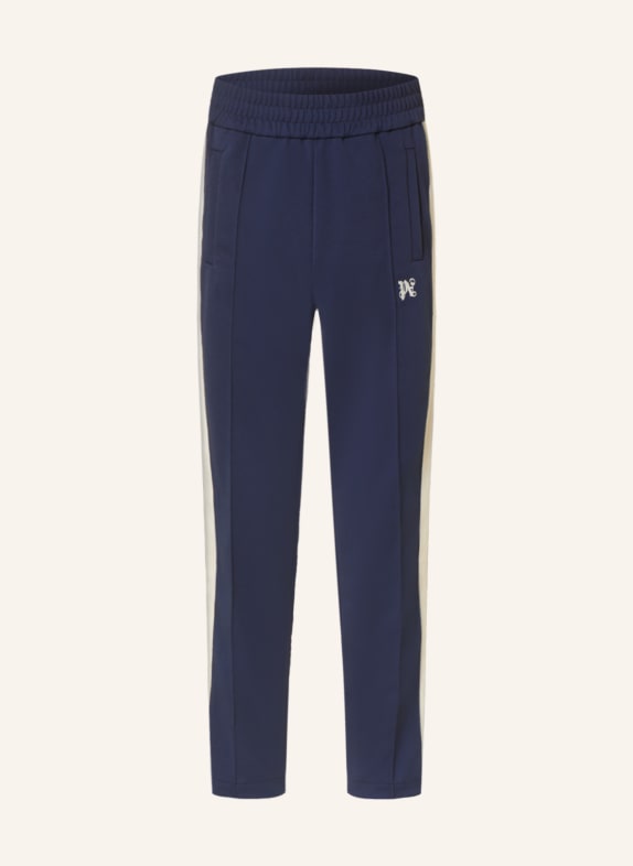 Palm Angels Pants in jogger style with tuxedo stripes BLUE/ CREAM