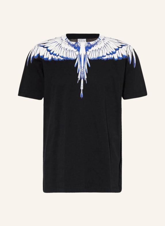 MARCELO BURLON T-shirt ICON WINGS BLACK/ WHITE/ BLUE