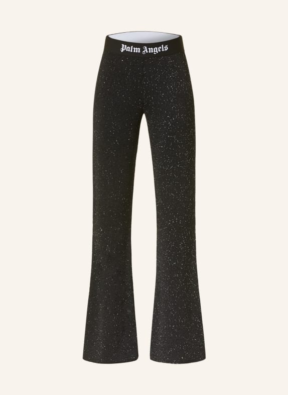 Palm Angels Knit trousers with sequins BLACK