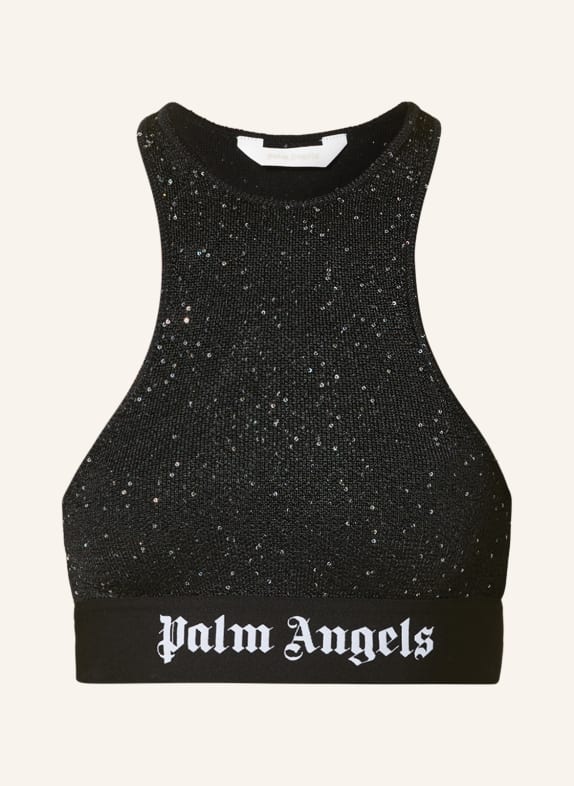 Palm Angels Knit top with sequins BLACK