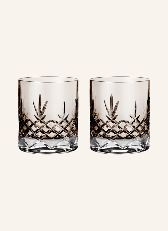 FREDERIK BAGGER Set of 2 drinking glasses CRISPY LOWBALL CITRINE LIGHT BROWN