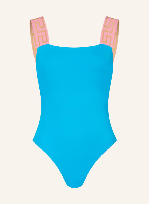 VERSACE Swimsuit 2VB10 Mediterranean Blue+Flamingo