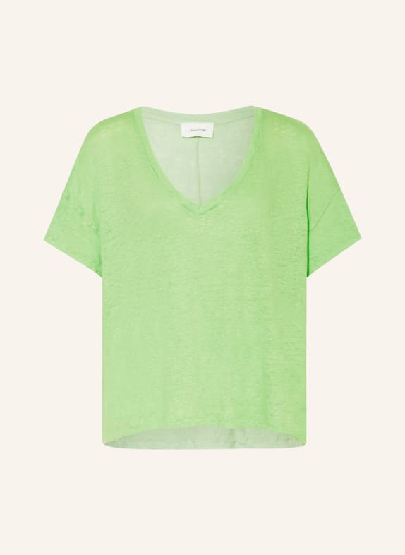 American Vintage T-shirt POBSBURY made of linen LIGHT GREEN
