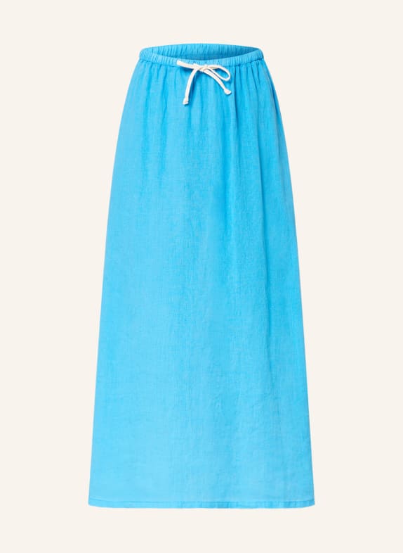 American Vintage Lněná sukně IVYBO MODRÁ