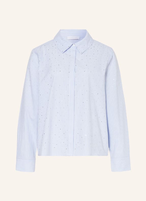 rich&royal Shirt blouse with decorative gems LIGHT BLUE/ WHITE