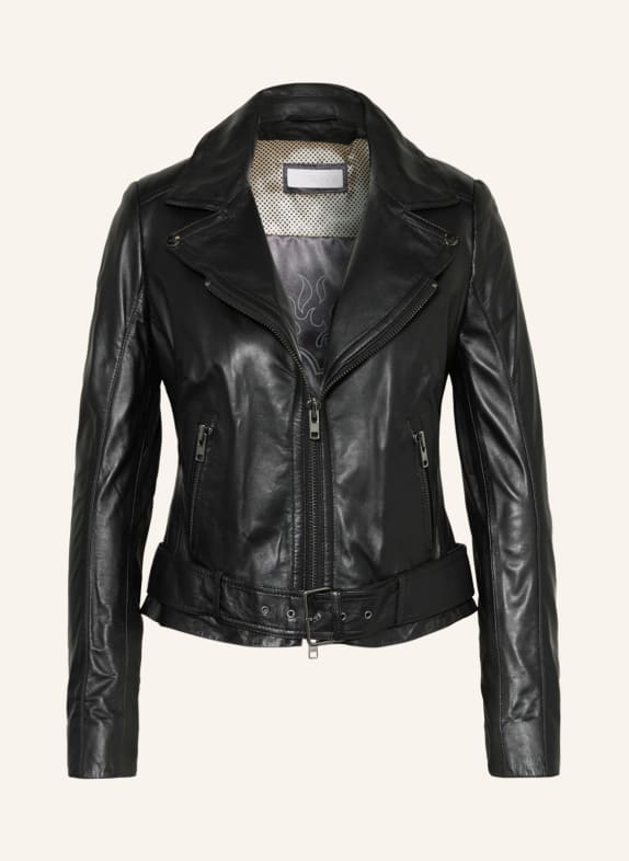 SCHYIA Leather jacket MANJA BLACK