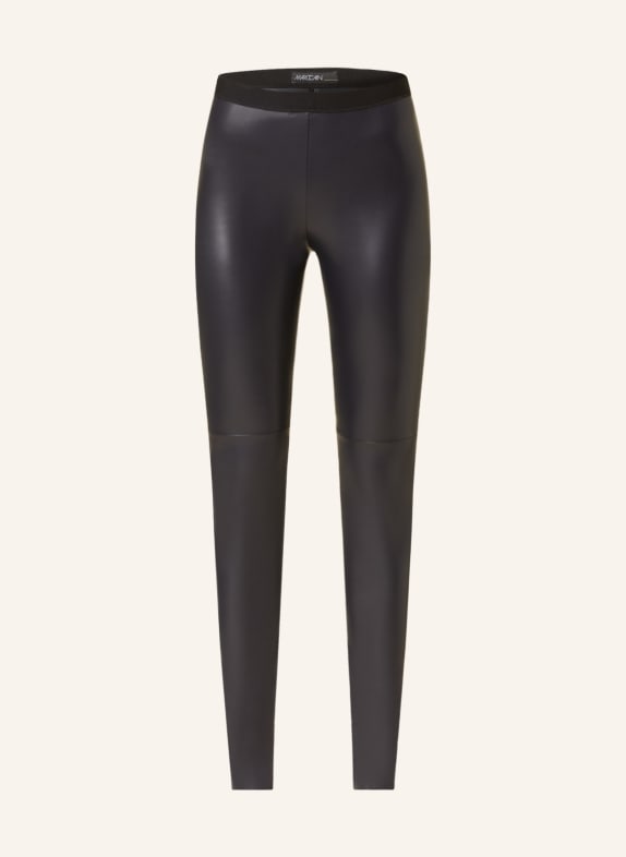 MARC CAIN Leggings in leather look 395 MIDNIGHT BLUE