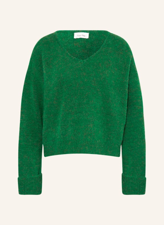 American Vintage Cropped sweater with alpaca GREEN