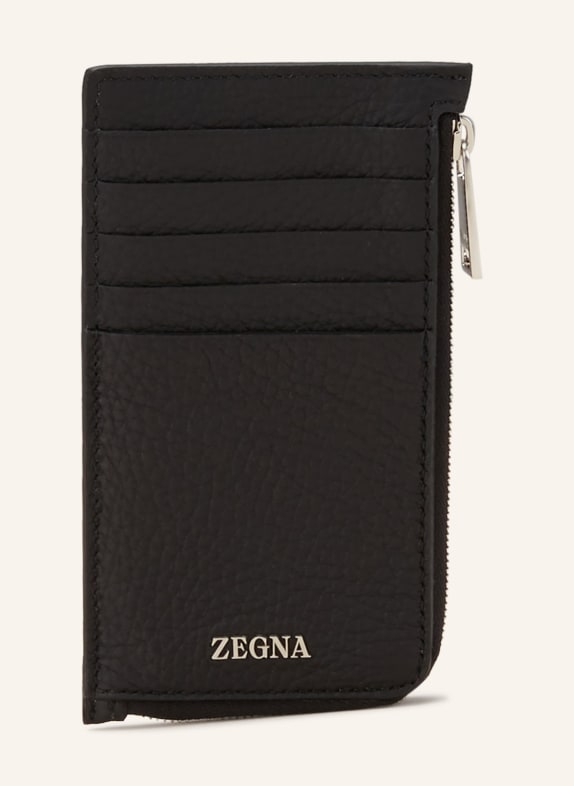 ZEGNA Card case with coin compartment BLACK