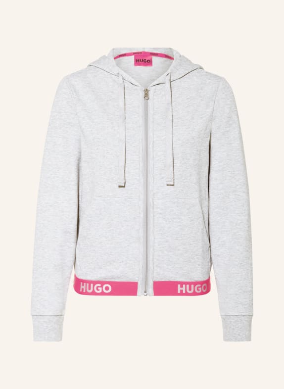 HUGO Lounge sweat jacket SPORTY LOGO LIGHT GRAY