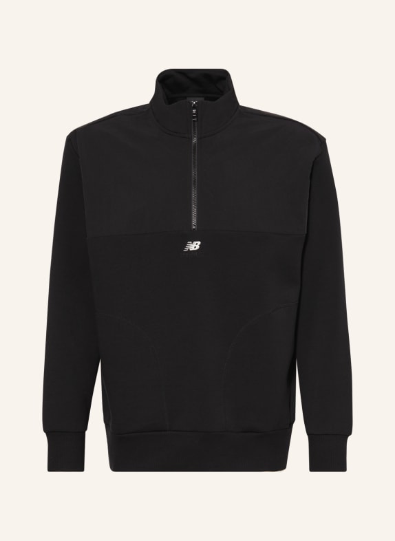 new balance Half-zip sweater in mixed materials BLACK