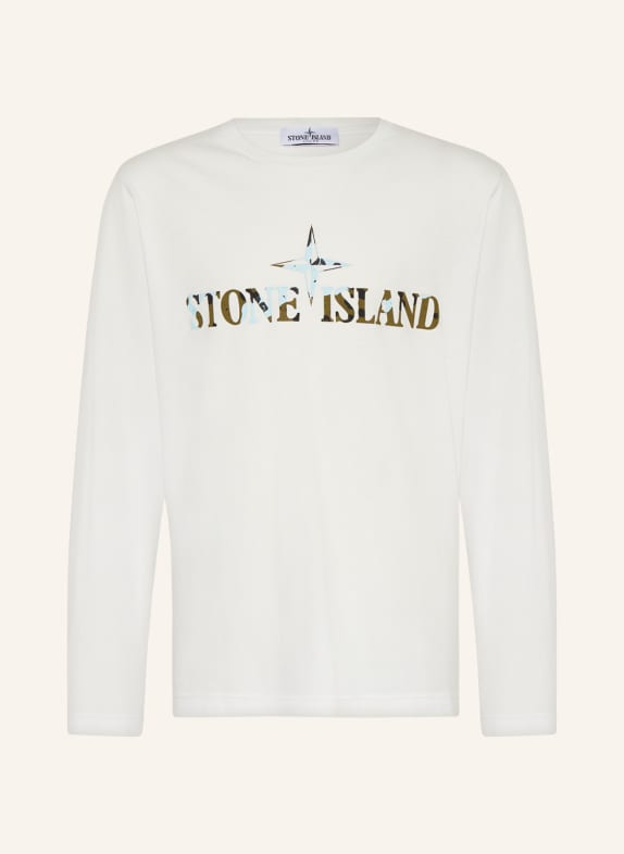 STONE ISLAND JUNIOR Tričko s dlouhým rukávem BÍLÁ/ TMAVĚ MODRÁ/ OLIVOVÁ