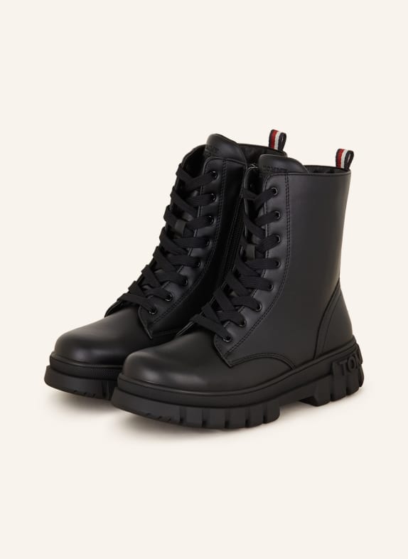 TOMMY HILFIGER Schnürboots SCHWARZ