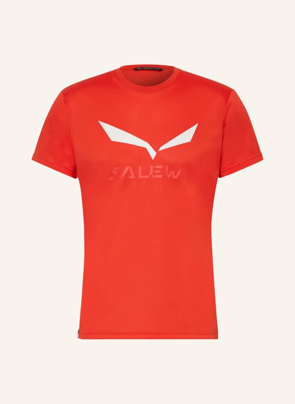 SALEWA T-shirt SOLIDLOGO DRI-RELEASE® RED/ WHITE