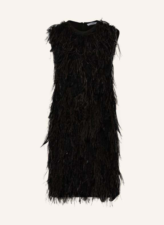Max Mara Dress SEGGIO with feathers BLACK