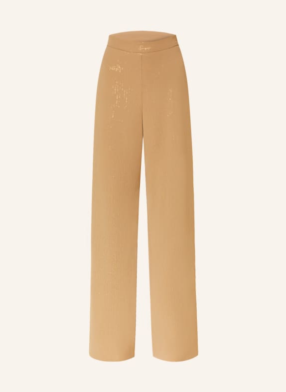 Max Mara Wide leg trousers STELVIO with sequins CAMEL