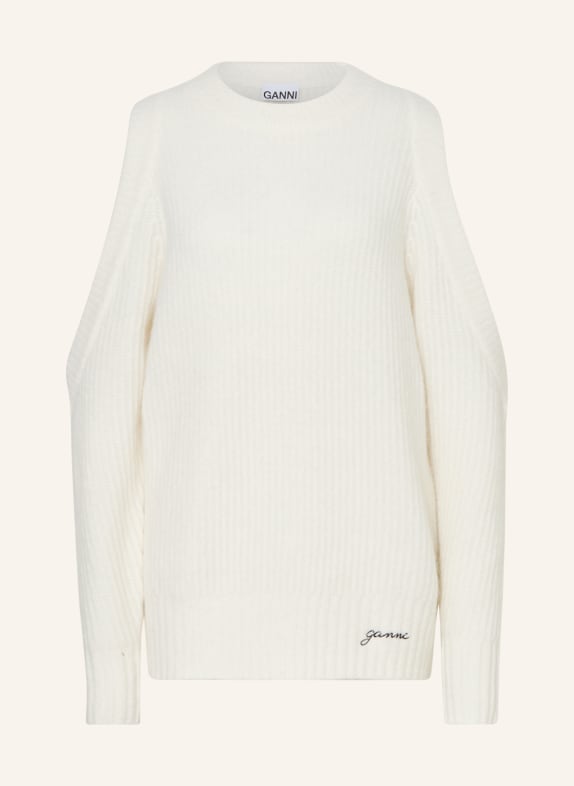 GANNI Pullover mit Cut-outs CREME