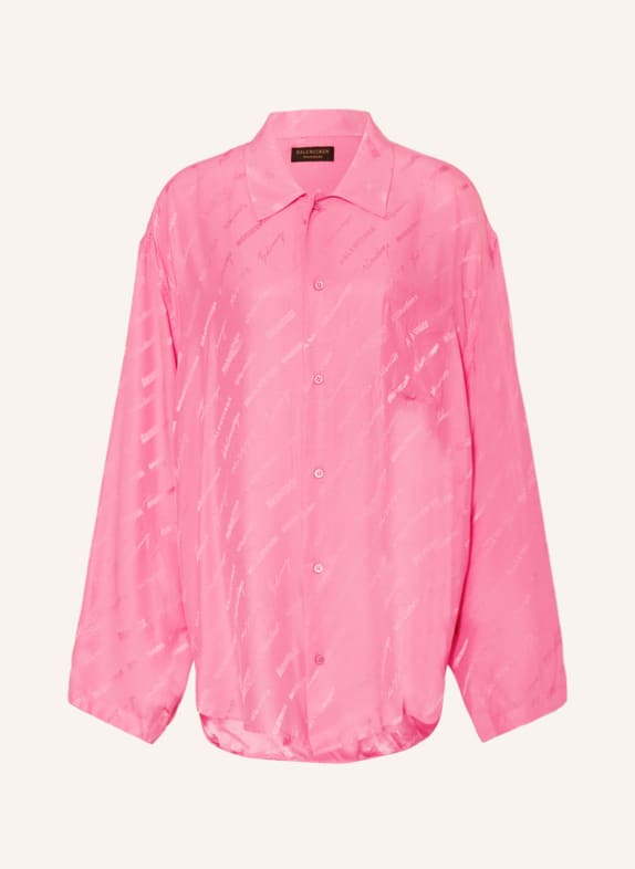 BALENCIAGA Oversized-Hemdbluse aus Seide PINK