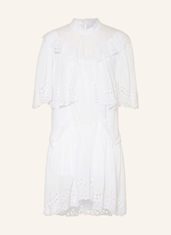 MARANT ÉTOILE Dress KAYENE with broderie anglaise and embroidery WHITE
