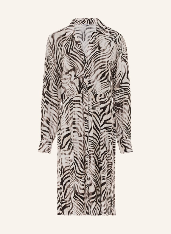 TRUE RELIGION Hemdblusenkleid WEISS/ SCHWARZ/ TAUPE