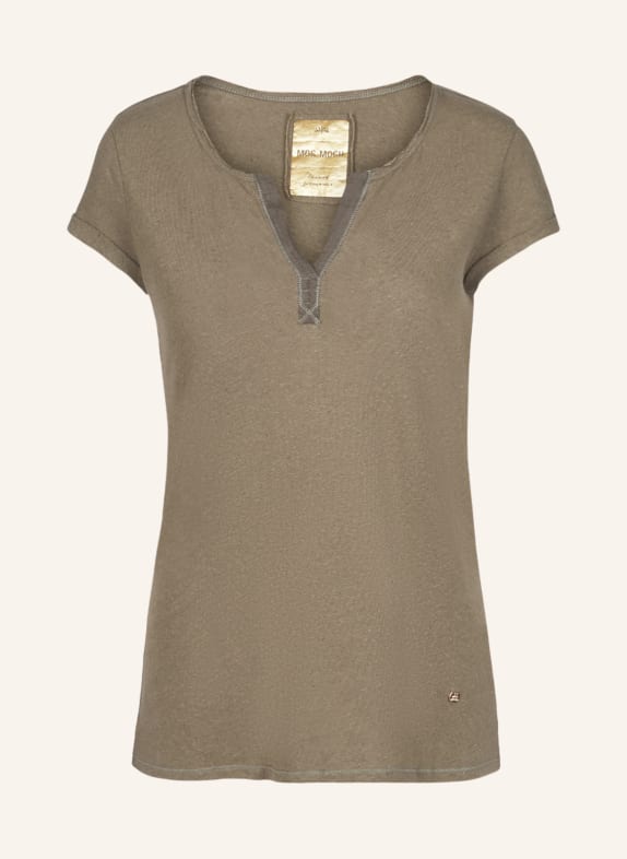 MOS MOSH T-shirt TROY with linen OLIVE