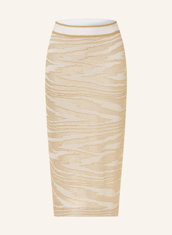 MISSONI Knit skirt with glitter thread CREAM/ GOLD