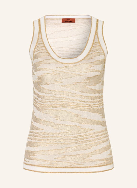 MISSONI Knit top with glitter thread WHITE/ GOLD