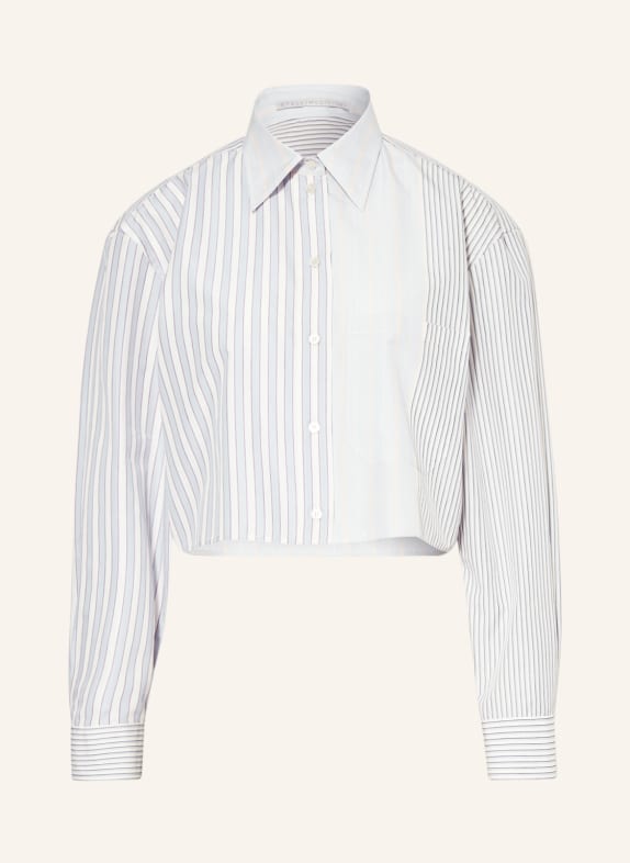 STELLA McCARTNEY Cropped shirt blouse WHITE/ LIGHT BLUE/ BLACK