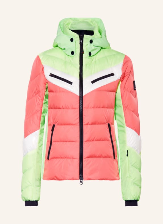 FIRE+ICE Down ski jacket FARINA3-D LIGHT GREEN/ WHITE/ LIGHT RED