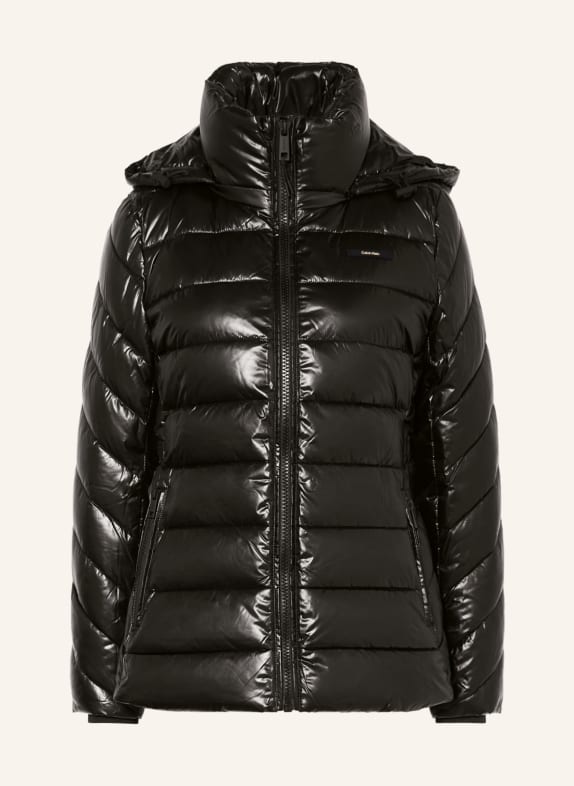 Calvin Klein Quilted jacket with detachable hood BLACK