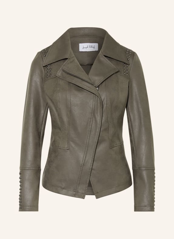 Joseph Ribkoff Jacke in Lederoptik mit Nieten KHAKI
