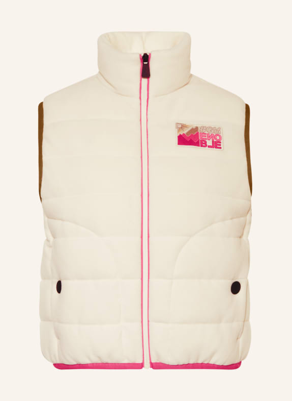MONCLER GRENOBLE Down vest DAY NAMIC made of flannel CREAM