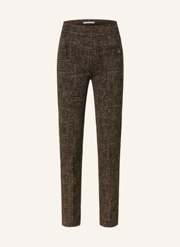 RAFFAELLO ROSSI Jersey trousers OTTI DARK BROWN/ BEIGE