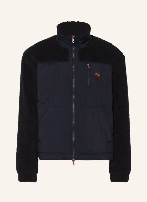 Superdry Quilted jacket with teddy DARK BLUE