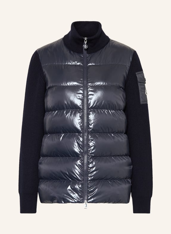 MONCLER Down jacket in mixed materials DARK BLUE
