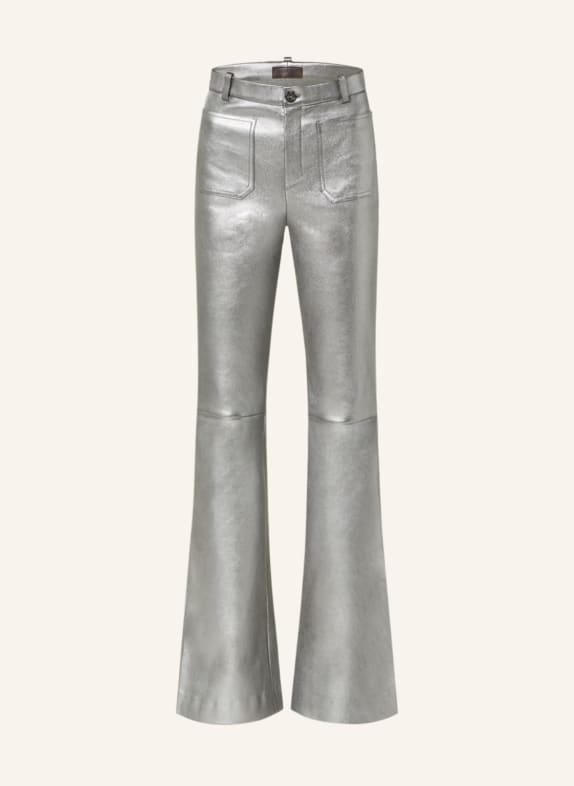 STOULS Leather trousers LAURENT SILVER