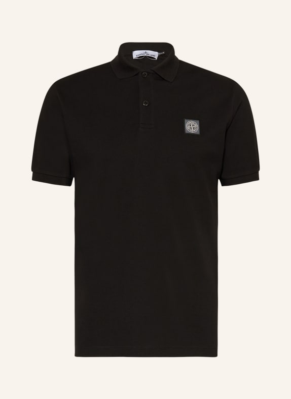 STONE ISLAND Piqué polo shirt regular fit BLACK