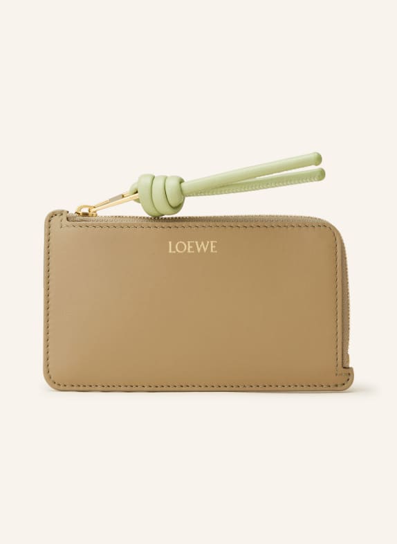 LOEWE Card case with coin compartment BEIGE/ LIGHT GREEN