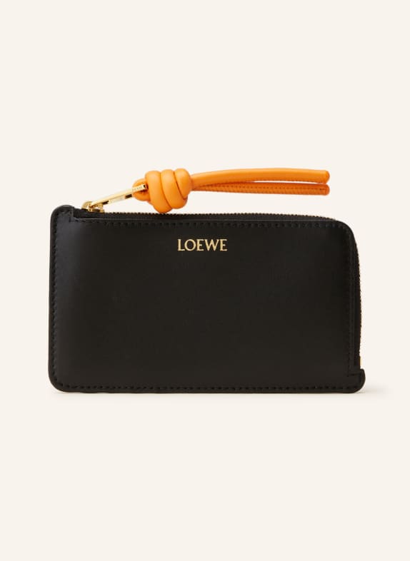 LOEWE Card case with coin compartment BLACK