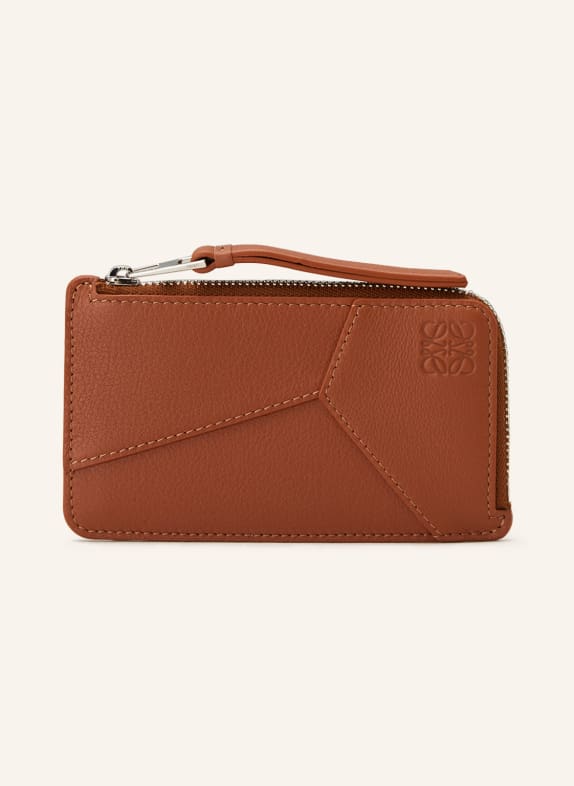 LOEWE Card case PUZZLE EDGE with coin compartment CAMEL