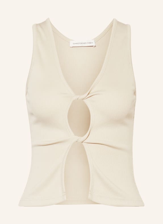CHRISTOPHER ESBER Top OPEN TWIST with cut-out CREAM